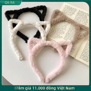 QK FA ✨ Mèo Tai Headband sang trọng mùa đông lông thỏ tai hairband dễ thương tóc bó lông Headband ngọt rửa mặt Headband cô gái Head Hoop Phụ kiện tóc