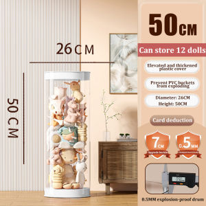 LA OPALA PVC Doll Storage Bucket Transparent Stuffed Toy Organizer Childrens Plush Toys Organizer Display Box