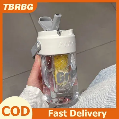 TBRBG Chai nước thể thao dung tích lớn 600 800ml có ống hút ẩn cầm tay kín cốc nhựa chống rò rỉ cắm trại du lịch ngoài trời