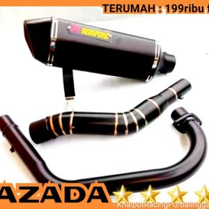 TERMURAH!KNALPOT RACING AKRAPOVIC LAYANG BLACK VIXION R15 V2 V3 CBR 150R CB 150R XABRE GSX150 MURAH