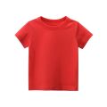 SG 100% cotton children's t-shirt toddler boys and girls top for kids short sleeve T-shirt plain color clothes school activity shirt holiday clothes red green blue white yellow shirts. 