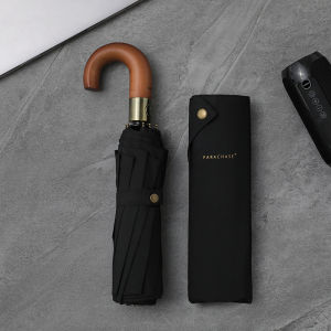 Parachase Wooden Men Umbrella Automatic Business Japanese Style Outdoor Golf Large Folding Umbrellas Windproof 10 Ribs Strong Luxury Big Umbrella