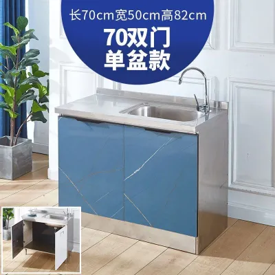 Kitchen Stainless Steel Stove Integrated Storage Cupboard Sink Cabinet