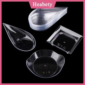 Heabety 10Pcs Transparent Mini Appetizer Plates Ice Cream Cup Plastic Fruit Candy Cake Jelly Yogurt Mousse Dessert Container Pastry Tool