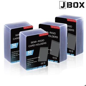 Semi-Rigid Card Holder Saver for TCG Grading 50pcs -BGS PSA Grading Pokemon / MTG / Yugioh Trading Card Protector (JBox)