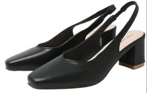 [JESSICASTORE] korean fashion casual  with leather material heels for women Womens Elegance Casual High Heels Sandals Cone High Heels Temperament Wedding High Heels#121