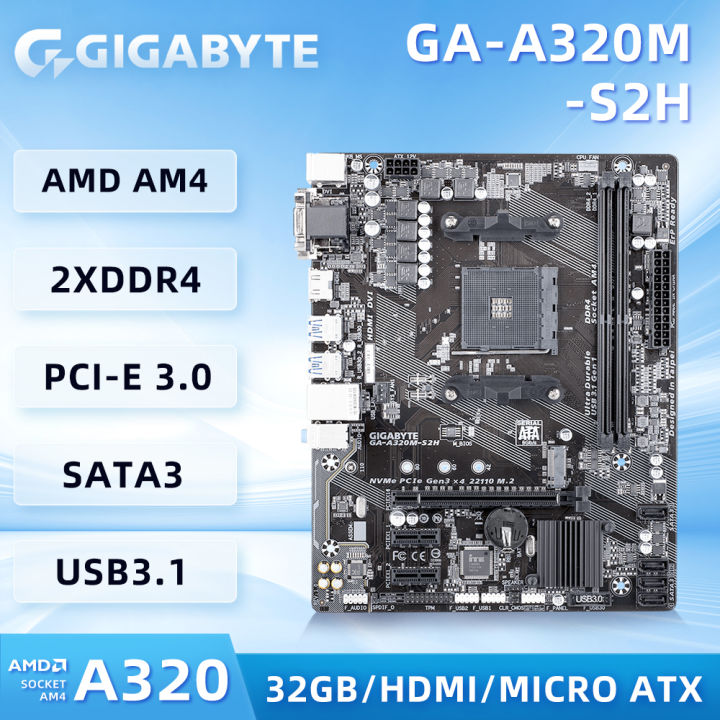 S2h Cf Gigabyte A320m Specs Socket Am4 Gigabyte A320m Gigabyte GA