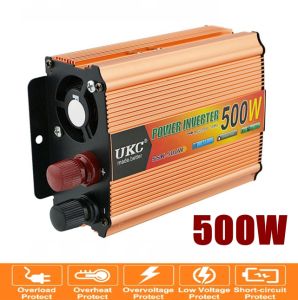 500W Solar Car Power Inverter Lightweight DC 12V to 220V AC with Cooling Fan and Protective Circuit