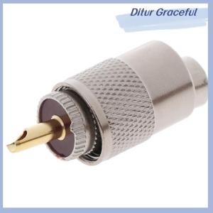 Ditur 1PCS UHF PL259 Male Plug Straight Solder Connector Adapter for RG8U RG58-3