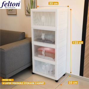 4 Layer Multipurpose Double Sided Opening Storage Cabinet Foldable/Stackable Storage Box