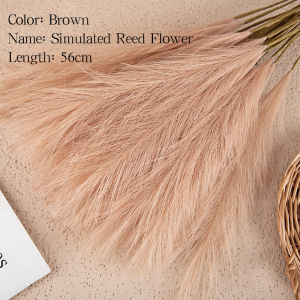12PCS fluffy artificial Pampas grass artificial flowers 56cm long stem Pampas grass branch wedding and home decoration