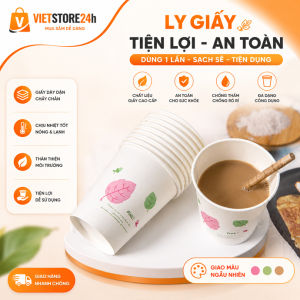 Set 50 Cốc Giấy 230ml Dùng 1 Lần Chịu Nhiệt An Toàn Sức Khoẻ Thân Thiện Môi Trường