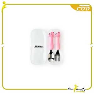 ONE-C962 Sendok Set Anak Karakter Animal Stainless Steel Alat Makan / Peralatan Makan Motif Kartun