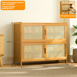 Lemari penyimpanan bambu/Lemari penyimpanan rumah/Lemari Penyimpanan/Loker multifungsi