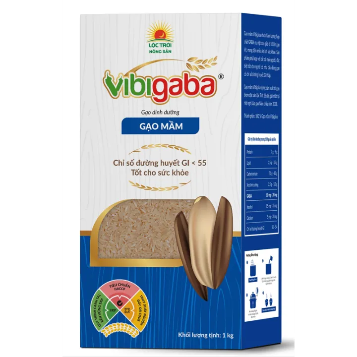 Gạo Mầm Vibigaba Hạt Ngọc Trời Gói 1Kg - Gạo cho người tiểu đường, giảm cân