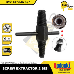 KODENKI Tap Balik Screw Extractor 1/2" 3/4" Tap Baut Patah Screw Extractor Pembuka Baut Patah Kran Pipa Kran Keran Air 1/2 inch 3/4 inci Alat Tap Pipa Ledeng Tap Balik Cabut Buka Baut Rusak Patah Pembuka Keran Rusak Patah Tap Balik Cabut Baut KDK-PSE201