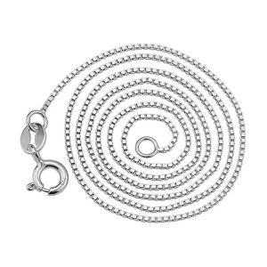 Dây chuyền Bạc 925 Trơn Mảnh kiểu dây xích ô vuông nhỏ nối với nhau dễ thương
