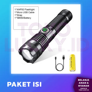 WELITE Senter Super Terang XHP50 2600 Lumens Waterproof Jarak Super Terang