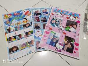 Kalender 2024 dinding Lembar Terupdate terbaru Lucu | Poster Lucu Lol Cars Hello Kitty kartun Spongebob Nussa & rara Doraemon Unicorn Kuda Spiderman Ultraman Pony Tayo keroppi BoboiBoy Bunga Islami Custom Foto Free Fire BT21