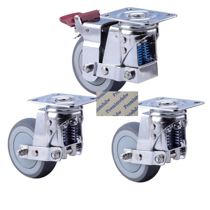 20251Piece Heavy Duty 3" 4" 5" Dual Spring Caster Castor Rotating ...