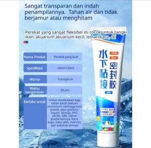 [Tidak akan retak jika dipotong dengan pisau!] Sealant bawah air / konstruksi tahan air untuk menyumbat kebocoran dan memperbaiki kebocoran tangki ikan tahan air Lem kaca khusus yang kuat Caps