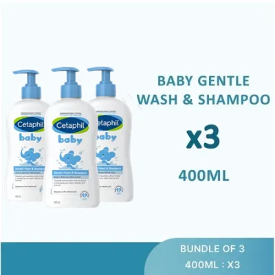 【BUNDLE OF 3】Cetaphil Baby Gentle Wash & Shampoo 400mL ✅ Tear Free Hypoallergic For Baby Newborn Sensitive Skin