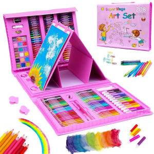 SHENAR Pensil Warna Crayon Set Isi 208pcs/ Crayon set Macam Warna Cocok Menggambar Mewarnai Alat Menggambar Melukis Anak-anak Crayon Cat Air Pensil