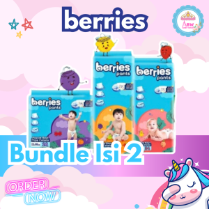 BUNDLE Isi 2 Berries Pants Twinpack Popok Bayi Sekali Pakai Tipe Celana Size ALL SIZE