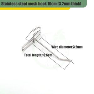 5pcs wire mesh hook stainless for screen white heavy duty screen hooks for hanging display ( 10cm / 15cm / 20cm/25cm )