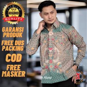 Batik Pria Baju Batik Pria Batik Pria Lengan Panjang Kemeja Batik Pria Lengan Panjang Batik Pesta Pria Modern Kekinian Batik Original Keratonan Solo Reguler Fit Bahan Katun Premium Adem Batik Elegan Original Produksi Batik Aluna Solo PCW 074