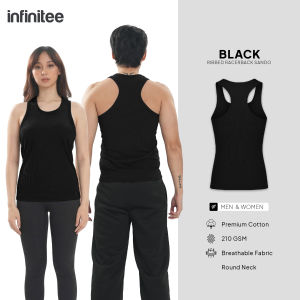 Infinitee Racerback Gym Ribbed Sando For Men Women Sleeveless Activewear Plain Cotton Tank Top Tops