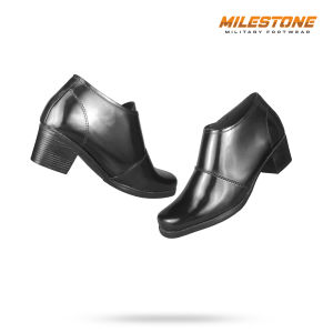 MILESTONE Sepatu Boots PDH Sus Baru Sintetis Warna Hitam Bahan Sintetis Cocok Untuk Wanita Kantoran Untuk Dinas Meeting Pesta Hangout Dll