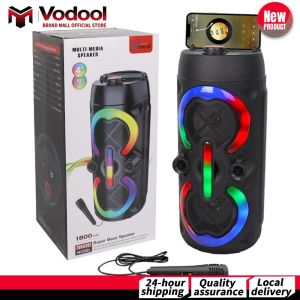 Portable Subwoofer Music Player with Mic & Radio Heavy Bass Sound Speaker 1200mAh Party Stereo Speaker for Home Gathering Party