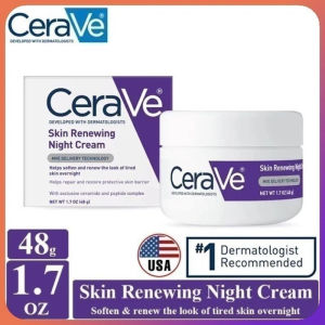 CeraVe Night Cream for Face Skin Renewing Night Cream with Hyaluronic Acid & Niacinamide 48g