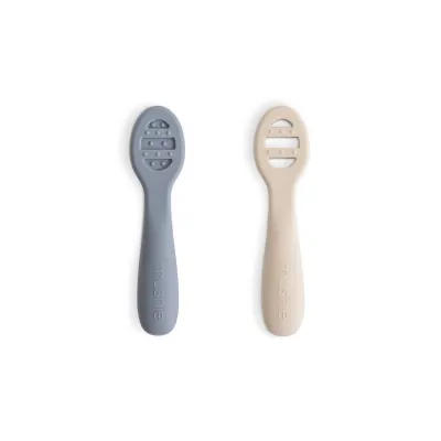 Mushie First Feeding Baby Spoons (2-pack) Food Grade Silicone