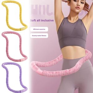 BLACKON Weighted Design Soft Fitness Hoop Soft Velvet Foldable Fitness Waist Trainer Skin-friendly Comfortable Spring Yoga Circle Indoor Exercise