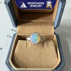 Montagne Jewelry Natural Opal Ring Crystal Inset Drawing Process Design Fine Jewellery 925 Silver Ring