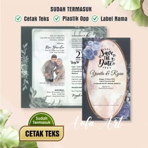 50 Pcs Undangan Pernikahan Murah Rustik Bunga Hc 169