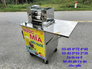 Máy ép nước mía có bàn máy ép mía sạch inox bánh xe di chuyển dễ dàng