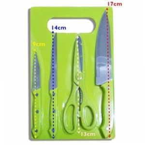 [ 5 in 1 ] Set Talenan Pisau Gunting Dapur / SET PISAU DAPUR LENGKAP