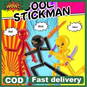 1 Set Novelty Action Figure Stickman Assembled Robot Movable 3d Printing Mannequin Multi-jointed Stickman PH