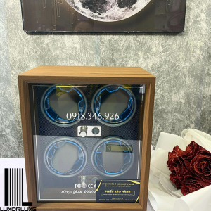 Hộp xoay đồng hồ cơ xoay 4 đồng hồ gỗ đứng 4 chế độ xoay