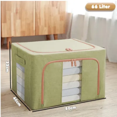 Nexxio Lipat Storage Box 24L/66L Tahan Lembab Kotak Penyimpanan Serbaguna Organizer Kotak Mainan Perlengkapan Rumah Double Zipper