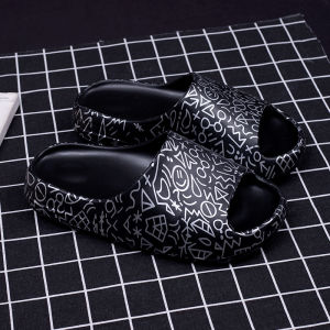 ＜906＞ เหยียบขี้รองเท้าแตะมะพร้าวใส่ด้านนอกผู้ชายแฟชั่นการค้าต่างประเทศยอดนิยมคู่รักกันลื่นการ์ตูน ins รองเท้าแตะผู้ชาย