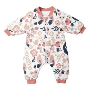 Baby Sleeping Bag Cute Flowers Print Toddler Sleepwear Walk Play Pajamas 2.5Tog Thick Winter Keep Warm Sleepsack 1-4 Years Old