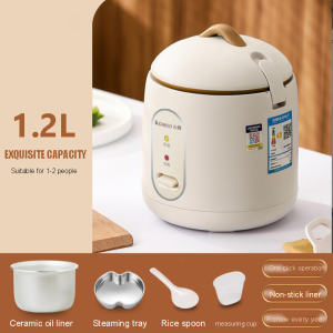 1.2l Mini Non-Stick Pan Minimalistic Designs Easy Compact Rice Cooker Removable Liner Diet Friendly Healthy Lifestyle