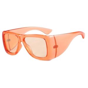 WININ Oversize Frame Square Sunglasses Square Lens Vintage Punk Sunglasses Fashion Stripe Design Hip Hop Sunglasses For Men Women