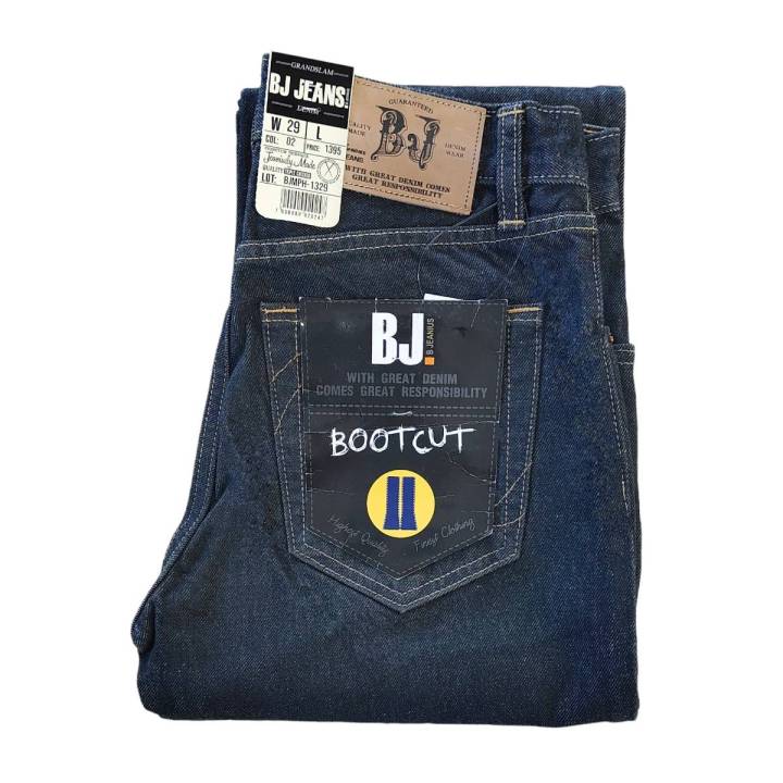 BJ Jeans ยีนส์ชาย ขากระดิ่ง สีดำฟอก ผ้าไม่ยืด เป้าซิป ผ้าหนาใส่สบาย ของ