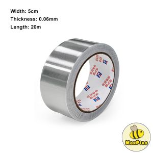 MaxPlus Aluminum foil tape HighTemperature Heat Shield Resistant Waterproof and Stain Resistant Length 20m