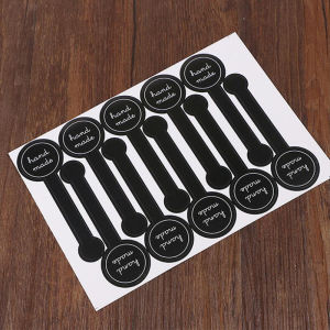 [Eqrbtl] 100x Black Handmade Adhesive Seal Stickers DIY Cake Gift Packing Label Stickers